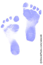 Baby footprints.